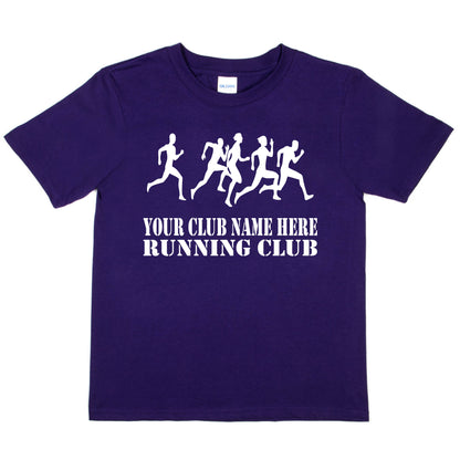 Kids Personalised Running T-Shirt Your Club Name Here Jogging Tee Boys Girls