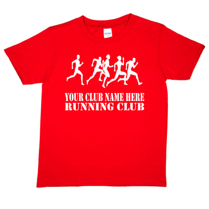 Kids Personalised Running T-Shirt Your Club Name Here Jogging Tee Boys Girls