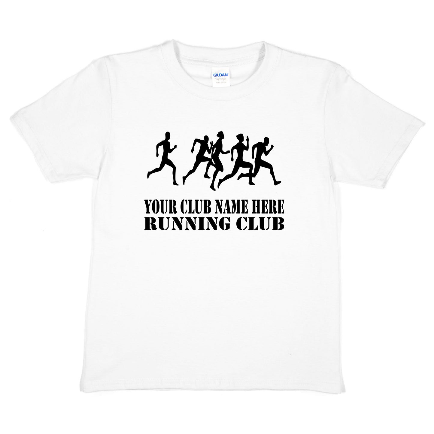 Kids Personalised Running T-Shirt Your Club Name Here Jogging Tee Boys Girls