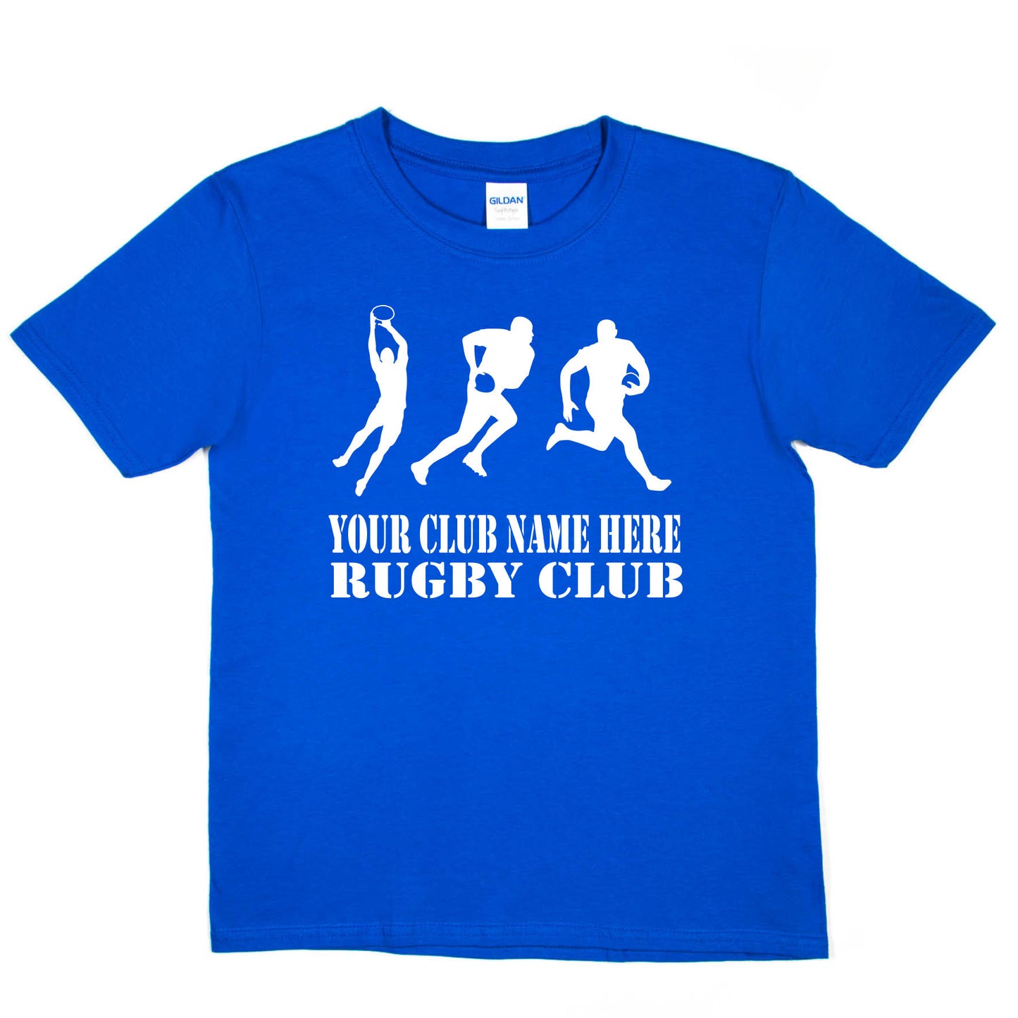 Kids Personalised Rugby T-Shirt Your Club Name Here Sport Tee Boys Girls