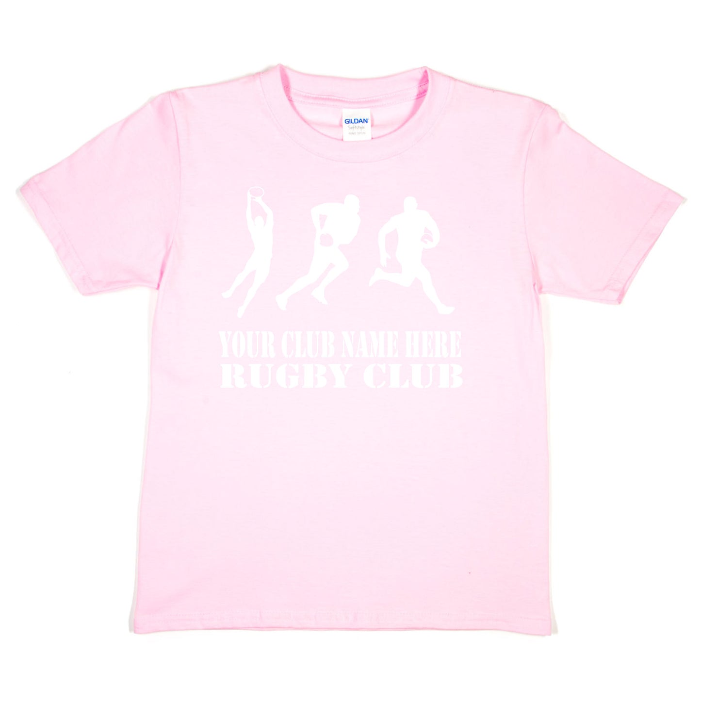 Kids Personalised Rugby T-Shirt Your Club Name Here Sport Tee Boys Girls