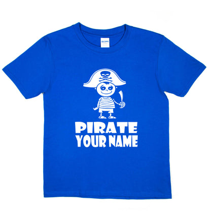 Kids Personalised Pirate T-Shirt With Your Name T-Shirt Pirate Tee Boys Girls