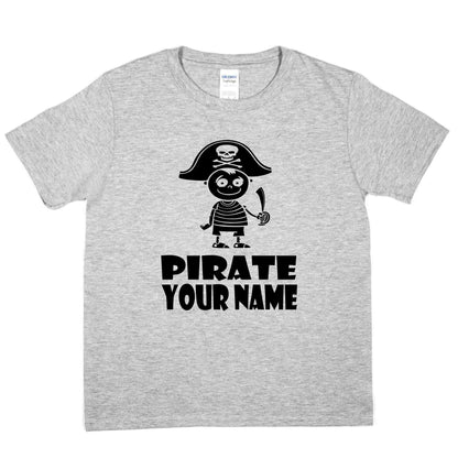 Kids Personalised Pirate T-Shirt With Your Name T-Shirt Pirate Tee Boys Girls