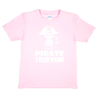 Kids Personalised Pirate T-Shirt With Your Name T-Shirt Pirate Tee Boys Girls