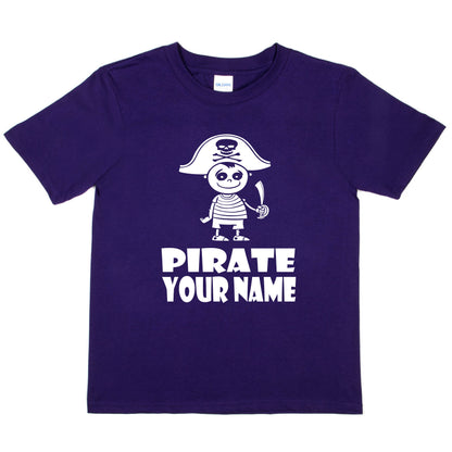Kids Personalised Pirate T-Shirt With Your Name T-Shirt Pirate Tee Boys Girls