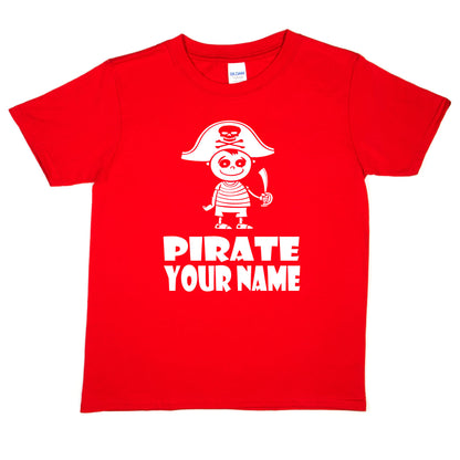 Kids Personalised Pirate T-Shirt With Your Name T-Shirt Pirate Tee Boys Girls