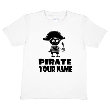 Kids Personalised Pirate T-Shirt With Your Name T-Shirt Pirate Tee Boys Girls