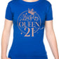 Birthday Queen 21 Ladies Fit T-Shirt 21st Birthday Gift Womens Tee In Rose Gold