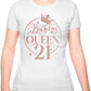 Birthday Queen 21 Ladies Fit T-Shirt 21st Birthday Gift Womens Tee In Rose Gold