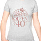 Birthday Queen 40 Ladies Fit T-Shirt 40th Birthday Gift Womens Tee In Rose Gold