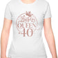Birthday Queen 40 Ladies Fit T-Shirt 40th Birthday Gift Womens Tee In Rose Gold