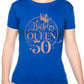 Birthday Queen 50 Ladies Fit T-Shirt 50th Birthday Gift Womens Tee In Rose Gold
