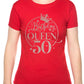 Birthday Queen 50 Ladies Fit T-Shirt 50th Birthday Gift Womens Tee In Rose Gold