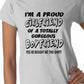 I'm A Proud Girlfriend Of Gorgeous Boyfriend Ladies T-shirt