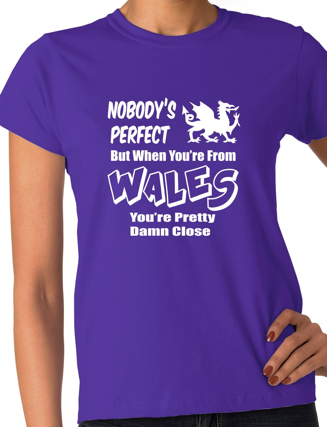 Proud To Be Welsh Wales Ladies T-shirt