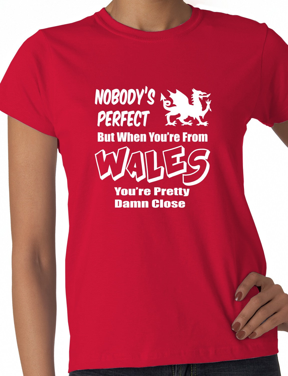 Proud To Be Welsh Wales Ladies T-shirt