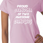 Proud Grandma of 2 Grandkids Ladies T-shirt
