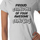 Proud Grandma of 4 Grandkids Ladies T-shirt