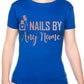 Personalise This Ladies T-Shirt Nails By Work Name Here Tee For Nail Beauty