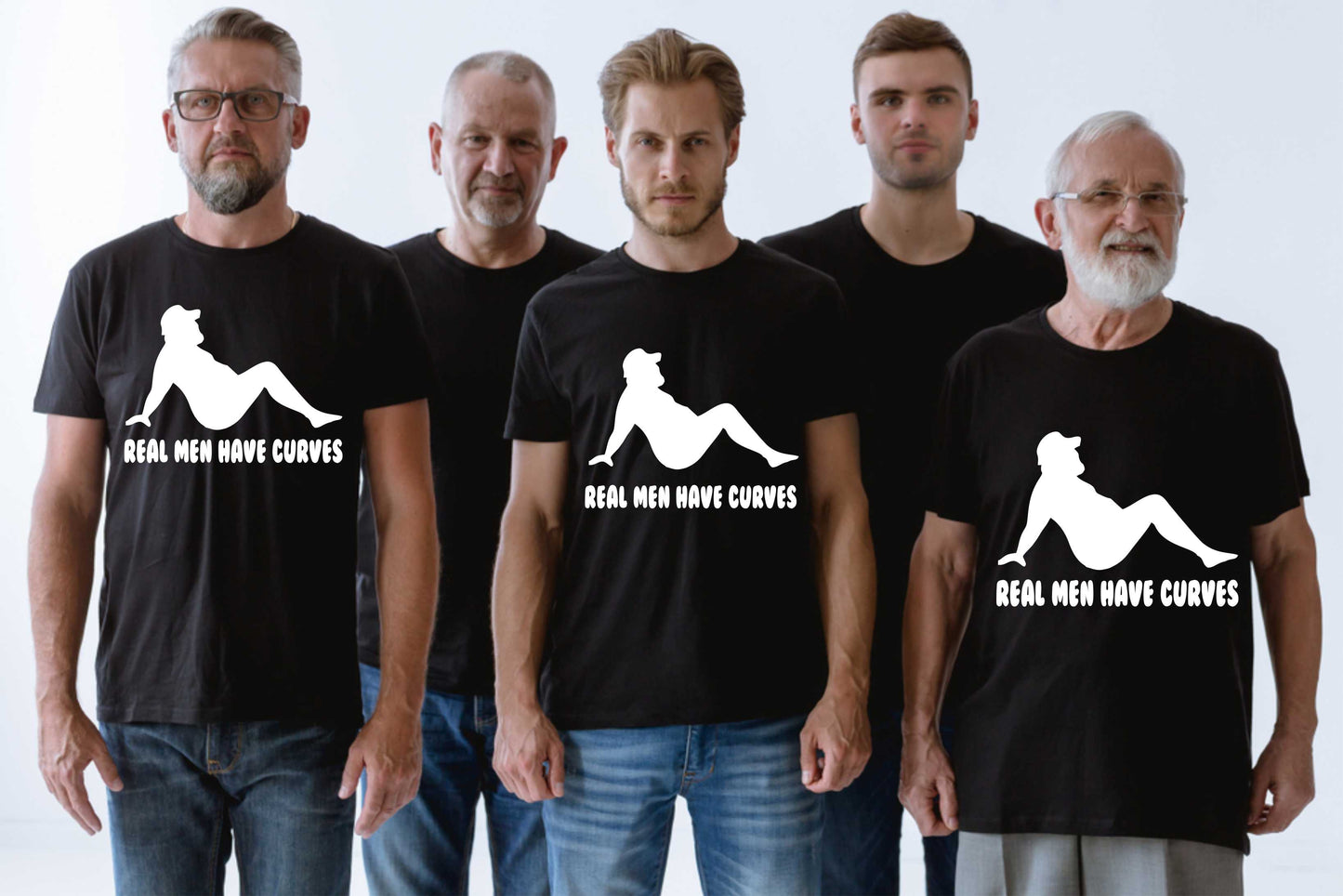 Real Men Have Curves Funny Birthday Slogan T-Shirt Men's Man's Tee