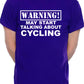 Warning May Talk About Cycling Bike Rider Mens T-Shirt