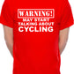 Warning May Talk About Cycling Bike Rider Mens T-Shirt