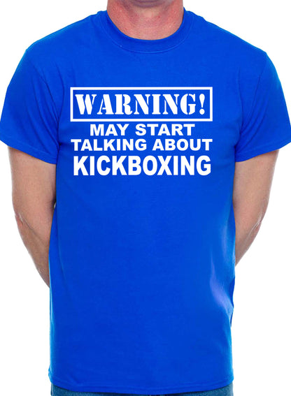 Warning May Talk About Kickboxing Martial Arts Karate Mens T-Shirt