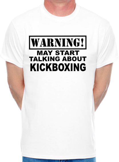 Warning May Talk About Kickboxing Martial Arts Karate Mens T-Shirt