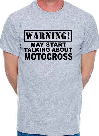 Warning May Talk About Motocross Scrambler Mens T-Shirt