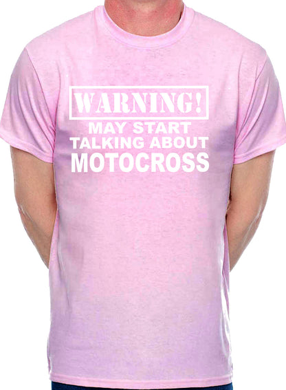 Warning May Talk About Motocross Scrambler Mens T-Shirt