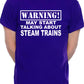 Warning May Talk About Steam Trains Trainspotter Mens T-Shirt