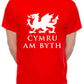 Cymru Am Byth Wales Welsh Dragon Mens T-Shirt