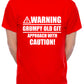 Warning Grumpy Git Caution Mens T-Shirt