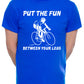 Fun Between Legs Biking Cycling Mens T-Shirt