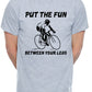 Fun Between Legs Biking Cycling Mens T-Shirt