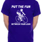Fun Between Legs Biking Cycling Mens T-Shirt