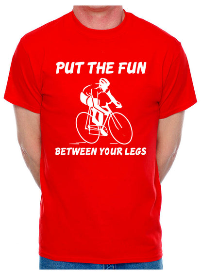 Fun Between Legs Biking Cycling Mens T-Shirt