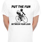 Fun Between Legs Biking Cycling Mens T-Shirt