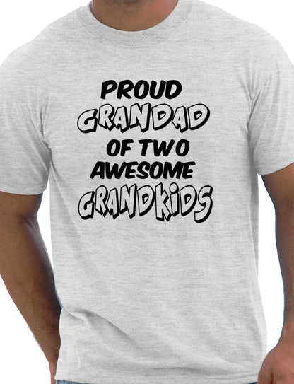 Proud Grandad of 2 Grandkids Mens T-shirt Size S-XXL