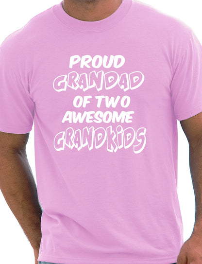 Proud Grandad of 2 Grandkids Mens T-shirt Size S-XXL