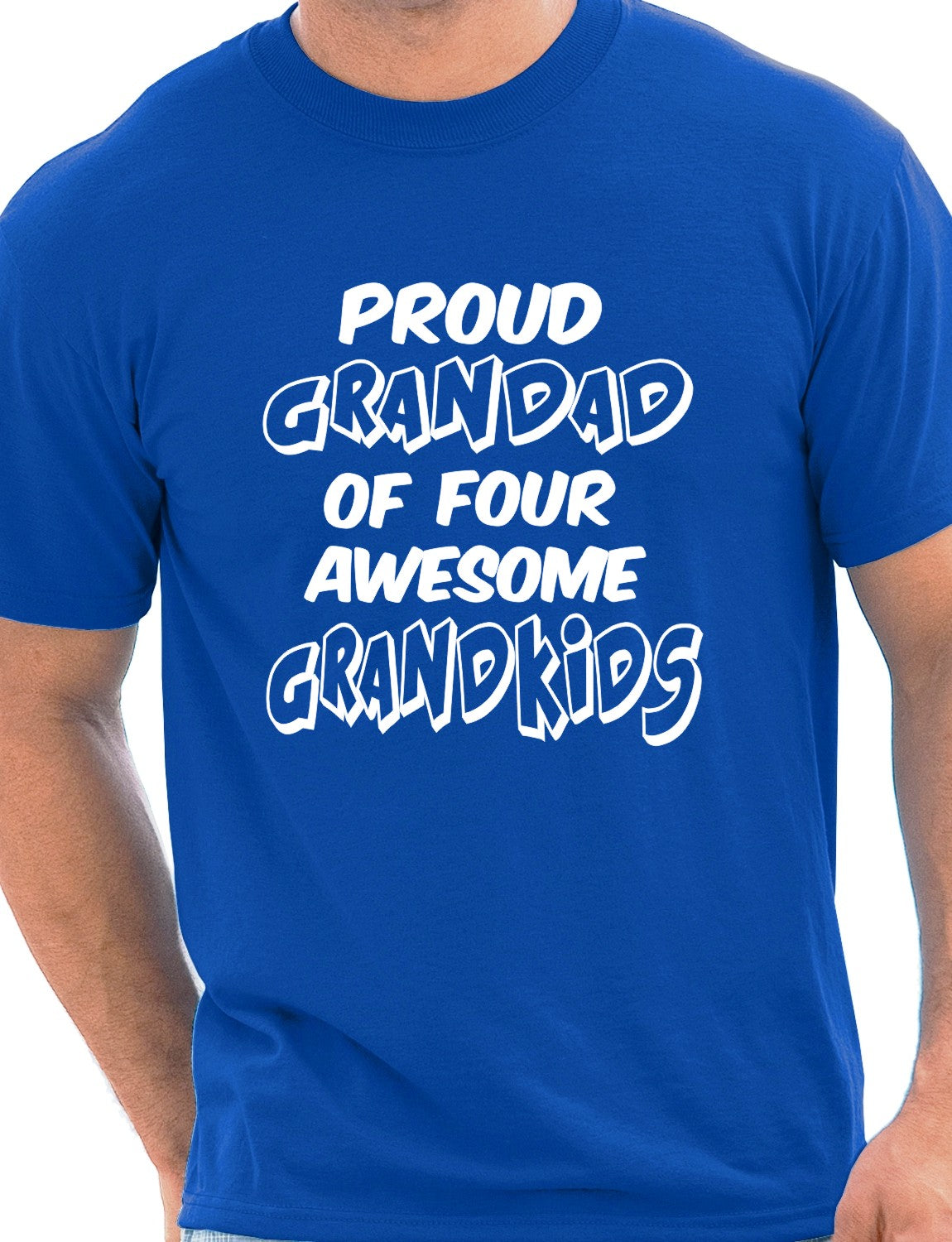 Proud Grandad of 4 Grandkids Mens T-shirt Size S-XXL
