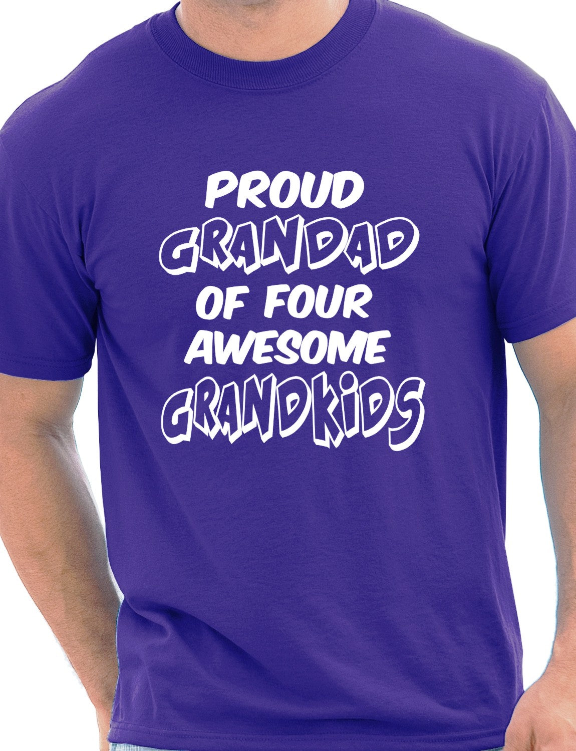 Proud Grandad of 4 Grandkids Mens T-shirt Size S-XXL