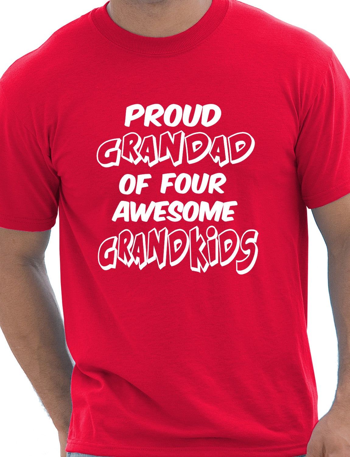 Proud Grandad of 4 Grandkids Mens T-shirt Size S-XXL