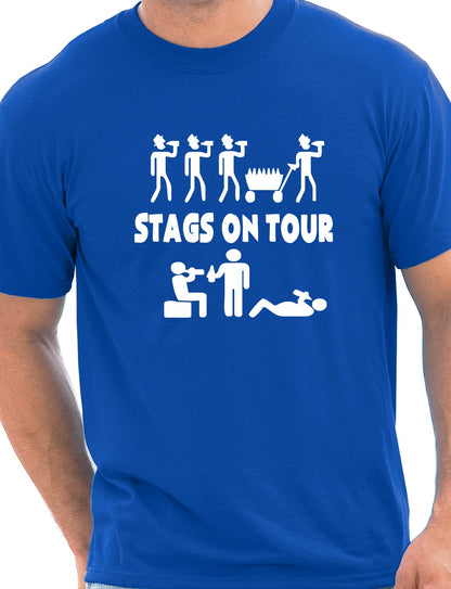 Stags On Tour Stag Do Mens T-Shirt Size S-XXL