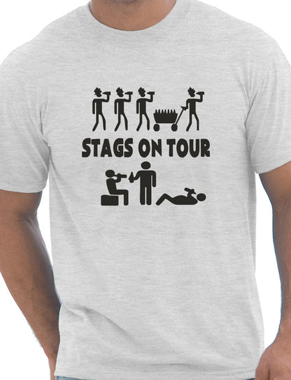 Stags On Tour Stag Do Mens T-Shirt Size S-XXL