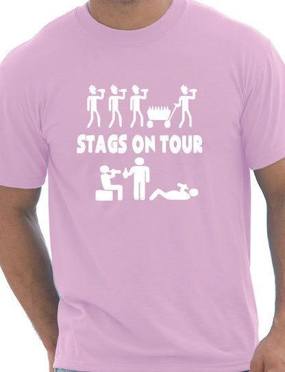 Stags On Tour Stag Do Mens T-Shirt Size S-XXL