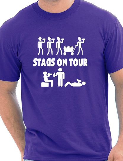 Stags On Tour Stag Do Mens T-Shirt Size S-XXL