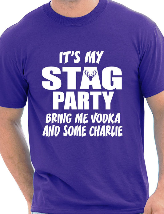 It's My Stag Do Bring Me Vodka & Charlie Stag Do T-Shirt