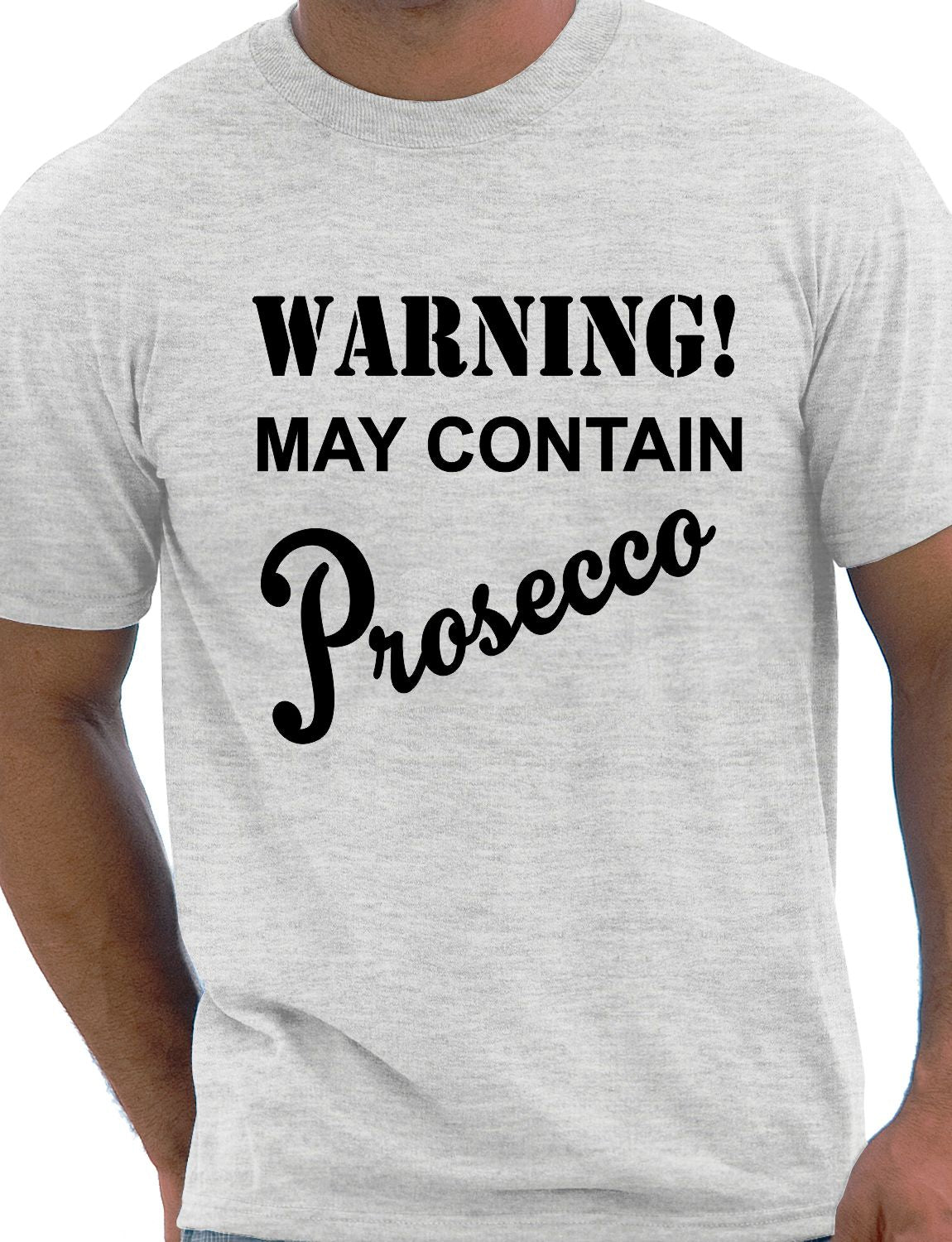 Warning Contains Prosecco Funny Drinks Gift Mens T-Shirt Size S-XXL