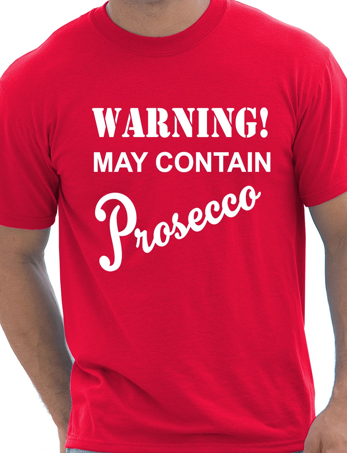 Warning Contains Prosecco Funny Drinks Gift Mens T-Shirt Size S-XXL